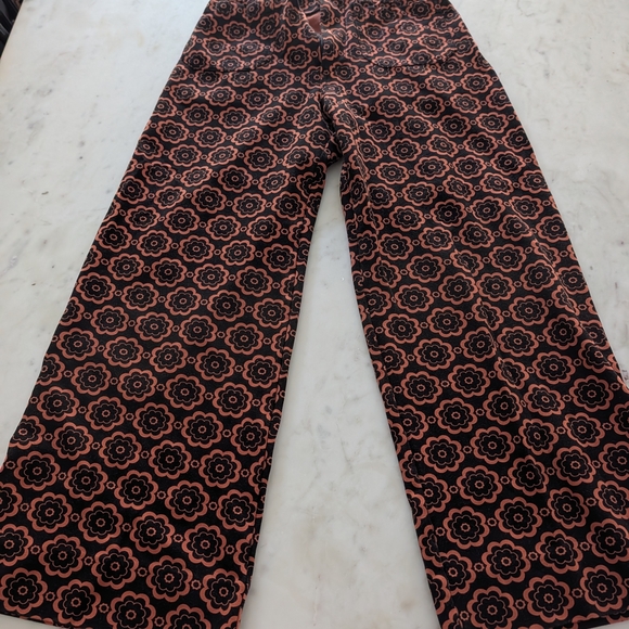 Maeve Pants - Maeve Black and Orange Floral Pants